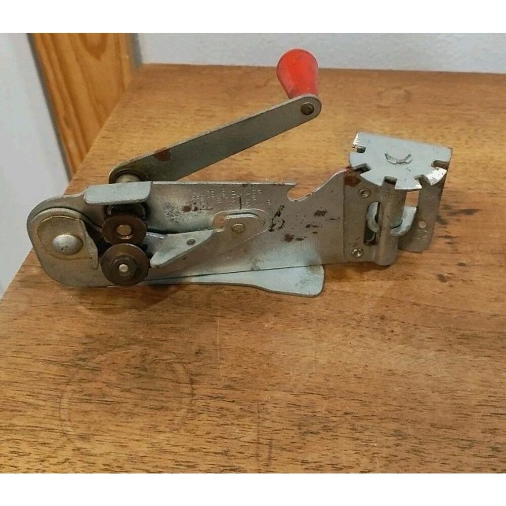Vintage Swing A Way Wall Mount Can Opener With Red Haldle